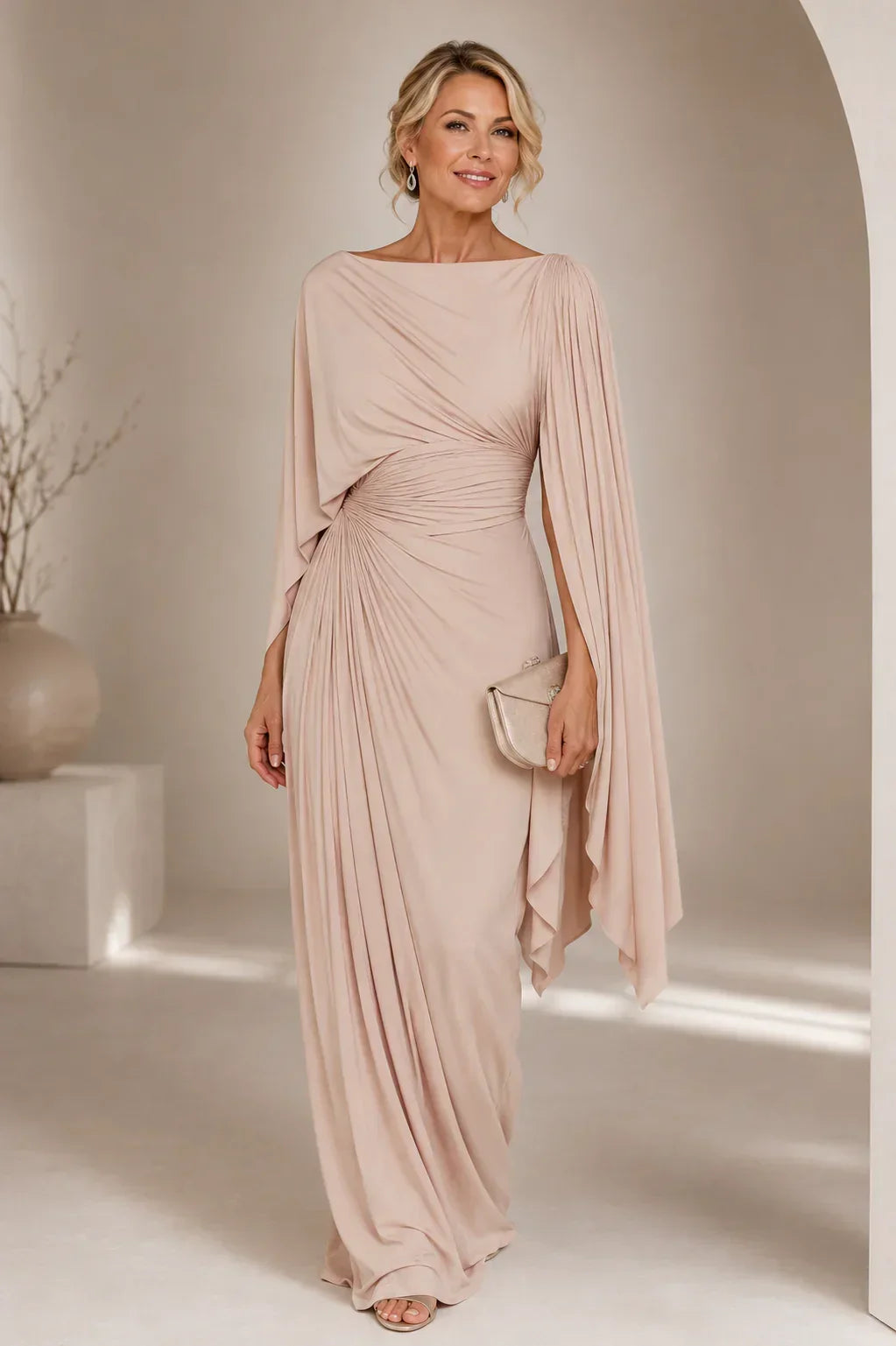 Lina | Elegant Draperad Maxiklänning