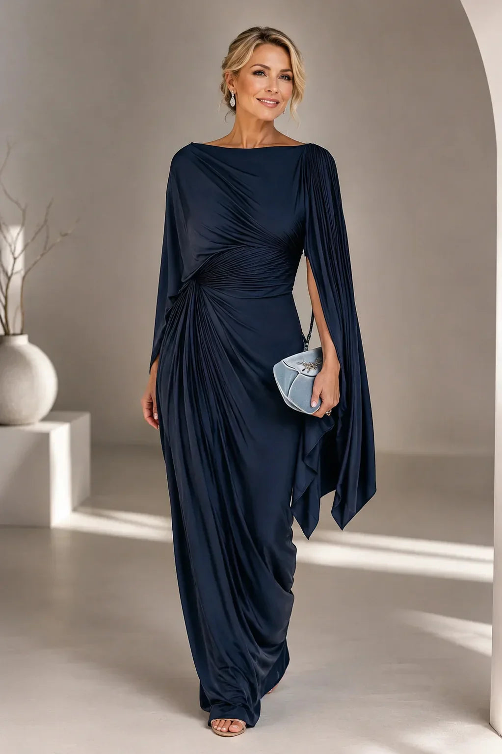Lina | Elegant Draperad Maxiklänning