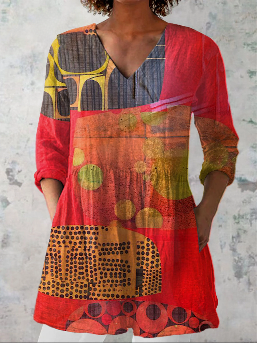 Lucie | Lång Blus med V-ringning