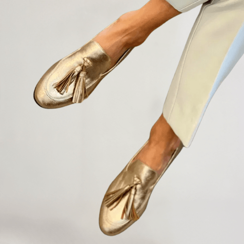 Vittoria | Guldfärgade Loafers för Dam
