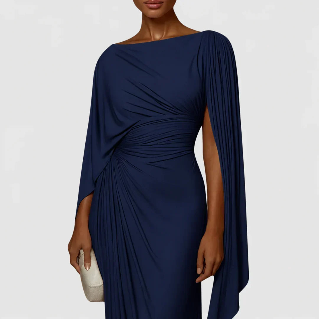 Lina | Elegant Draperad Maxiklänning