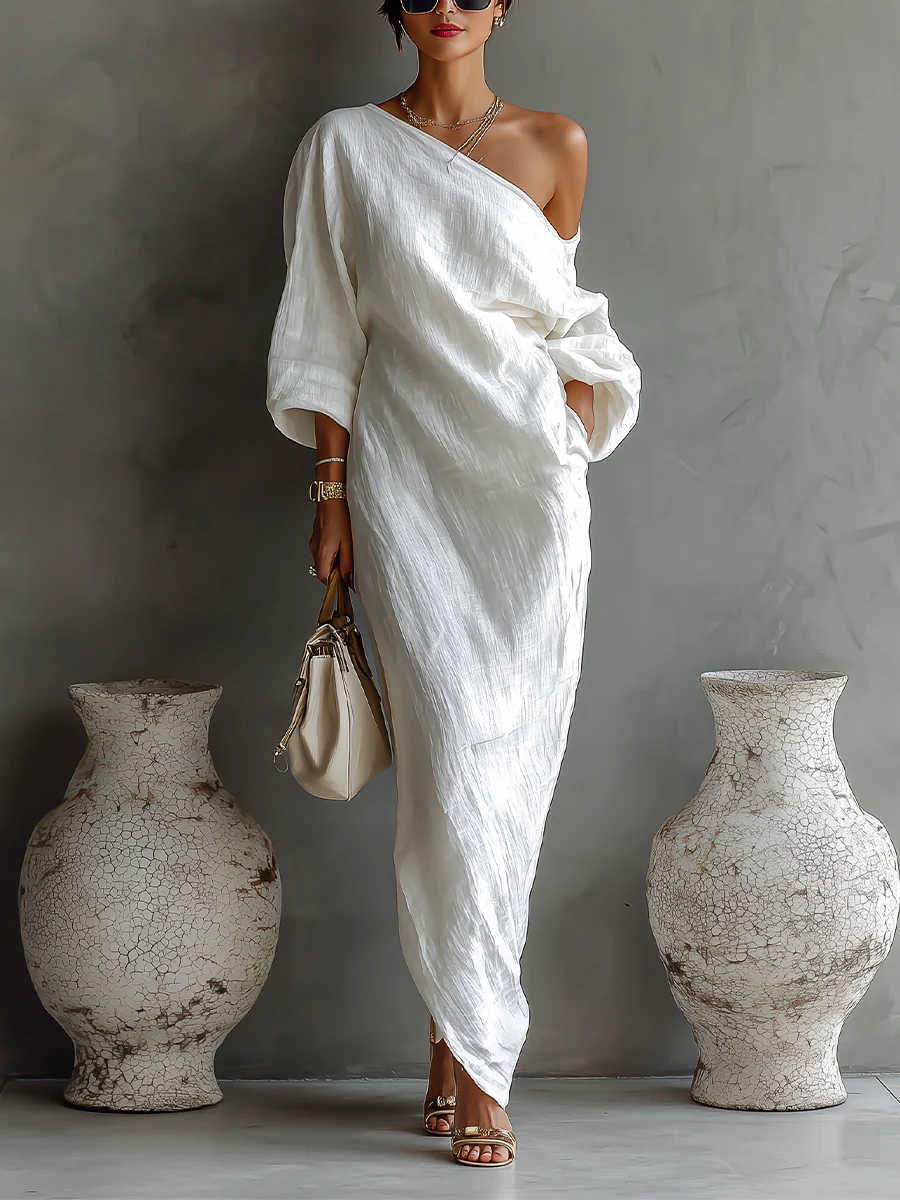 Elise | Asymmetrisk Elegant Maxiklänning