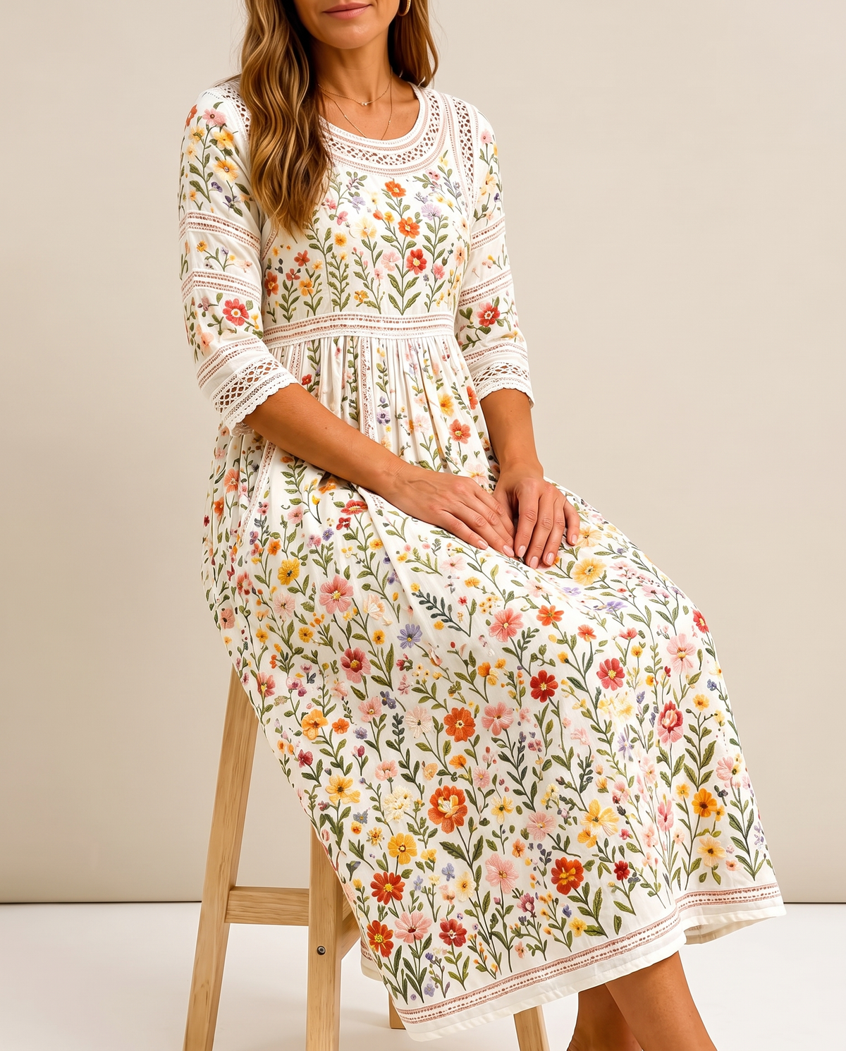 Willemina | Vildblommig Midiklänning